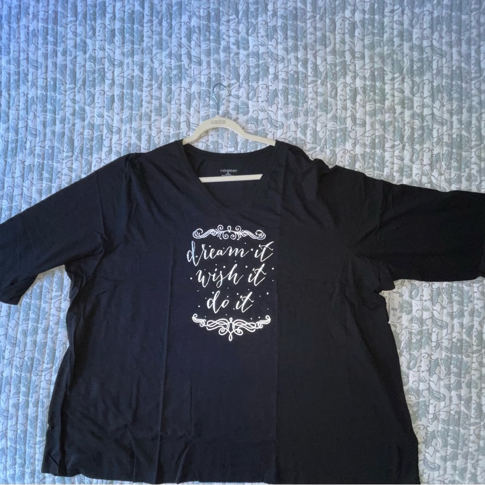 Catherines Black Long Sleeve Tee